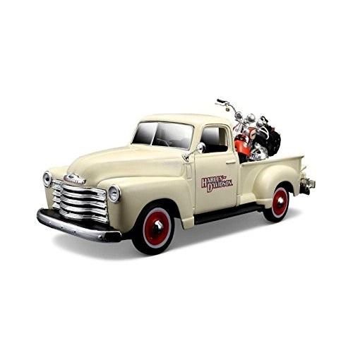 Maisto HARLEY-DAVIDSON CUSTOM 1:24SCALE "1950 CHEVROLET 3100 PICKUP & 2001 FLSTS HERITAGE SPRINGER