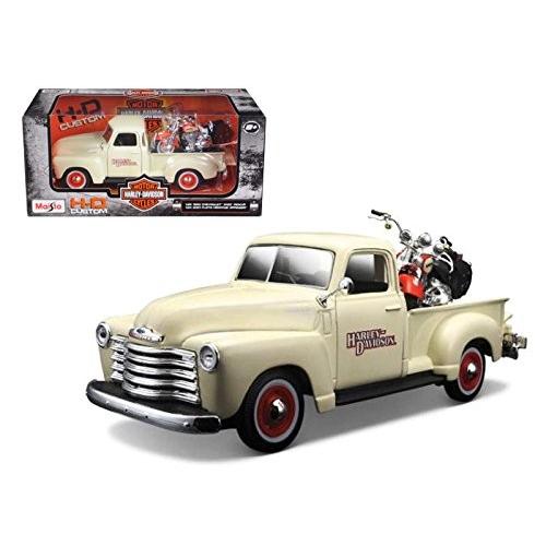 Maisto HARLEY-DAVIDSON CUSTOM 1:24SCALE "1950 CHEVROLET 3100 PICKUP & 2001 FLSTS HERITAGE SPRINGER_1