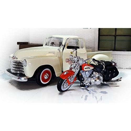 Maisto HARLEY-DAVIDSON CUSTOM 1:24SCALE "1950 CHEVROLET 3100 PICKUP & 2001 FLSTS HERITAGE SPRINGER_2