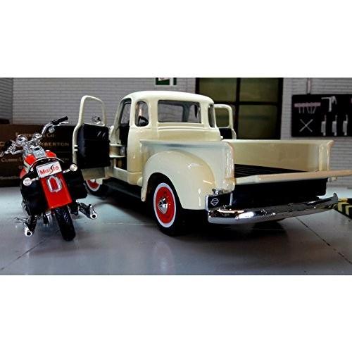 Maisto HARLEY-DAVIDSON CUSTOM 1:24SCALE "1950 CHEVROLET 3100 PICKUP & 2001 FLSTS HERITAGE SPRINGER_4