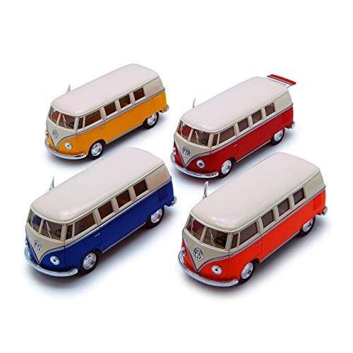 1962 Volkswagen Classical Bus SET OF 4 - Kinsmart 5377D - 1/32 scale Diecast Model Toy Cars