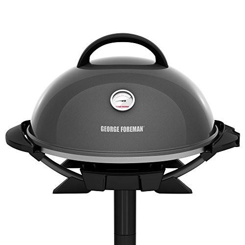 George Foreman ジョージフォアマン GFO3320GM Indoor/Outdoor Gun Metal Electric Grill, Silver グリル