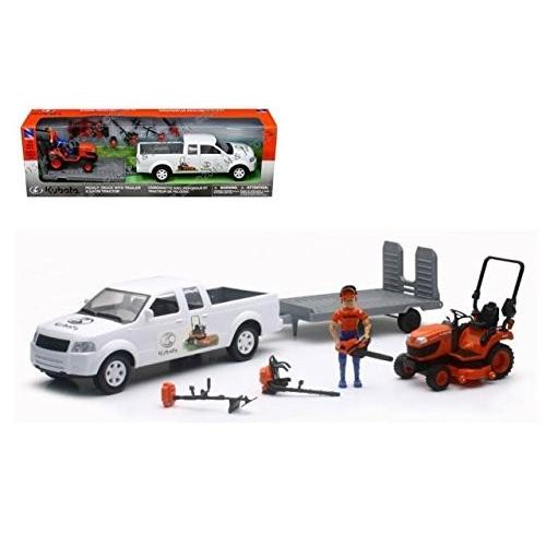 NEWRAY 1:20 KUBOTA - PICKUP TRUCK WITH TRAILER \u0026 LAWN TRACTOR SS-33263A_1