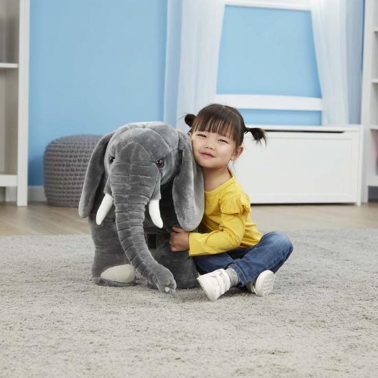 Melissa \u0026 Doug メリッサ＆ダグ 巨大ゾウ - 本物そっくりのぬいぐるみ（全長3フィート以上）_4
