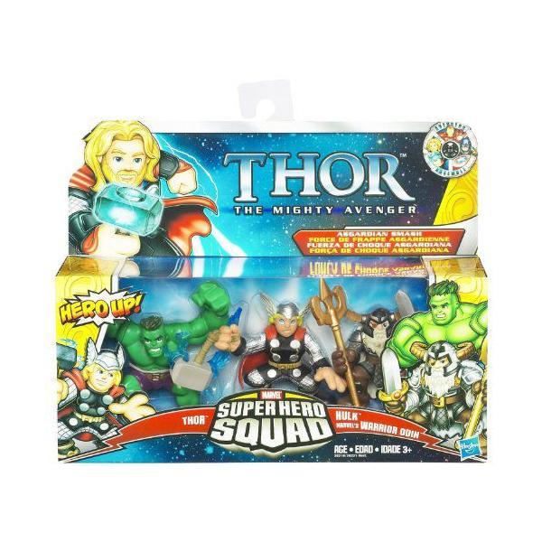Marvel マーベル Super Hero Squad Movie Pack With Thor Hulk And Odin フィギュア ダイキャスト 人形の画像