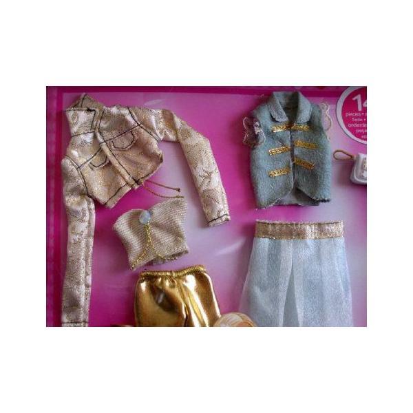 Barbie バービー Fashion Fever FASHIONS 14+ Pieces GOLD & BLUE Tone FASHION OUTFITS 2007 ドール_2