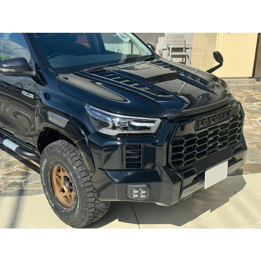 GI☆GEAR ボンネットフードカバー 未塗装 ABS製 両面テープ取付 HILUX