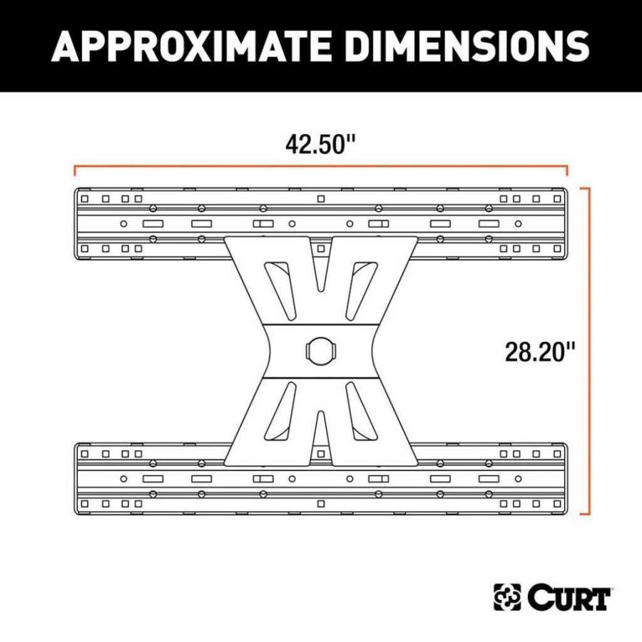 [CURT(カート)正規代理店]X5 ダブルロック用 グースネック アダプタープレート 牽引約 9071kg 汎用/16210