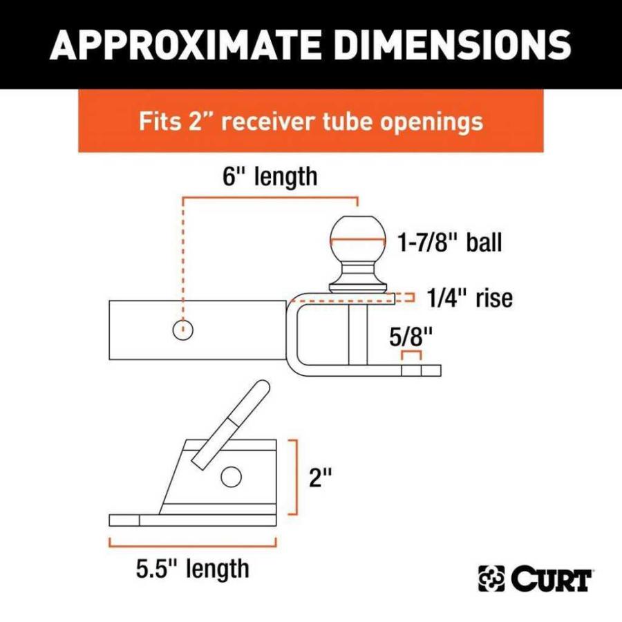 [CURT(カート)正規代理店]ATV牽引スターターキット 2インチシャンクと1-7/8インチボール付き 汎用/45029の画像