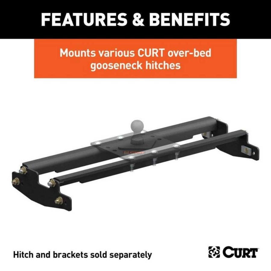 [CURT(カート)正規代理店]オーバーベッド用 グースネックヒッチ 取付けブラケット 耐荷重 約13607kg シルバラード シエラ 2500/3500/61301_2