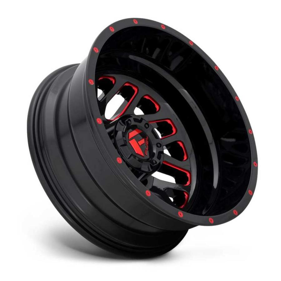 [FUEL OFFROAD 正規品]20インチ アルミホイール 1本 D656 TRITON グロスブラック レッド20×8.25 8H 165.1 105 CB121.5/D65620828Dの画像