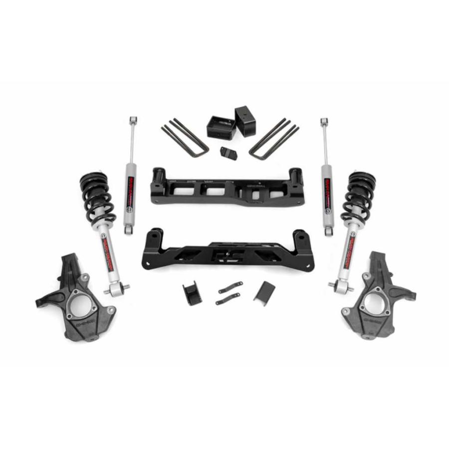 [ROUGH COUNTRY(ラフカントリー)正規品]5インチリフトキット スチール・リフトストラット・プレミアムN3 シボレー/1500/24733の画像