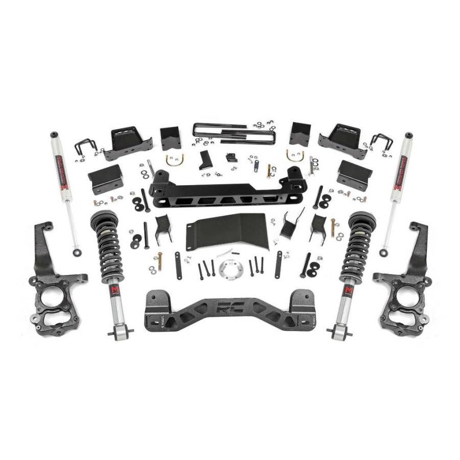 [ROUGH COUNTRY ラフカントリー] 6インチリフトアップキット/サスキット M1モノチューブストラット/リアショック フォード F150 4WD/55740_1