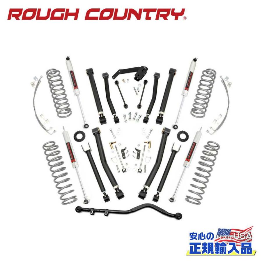 [ROUGH COUNTRY ラフカントリー] Xシリーズ 4インチリフトアップキット 4ドア用 M1ショック付き Jeep Wrangler ジープ ラングラー JK/67440 | ブランド登録なし