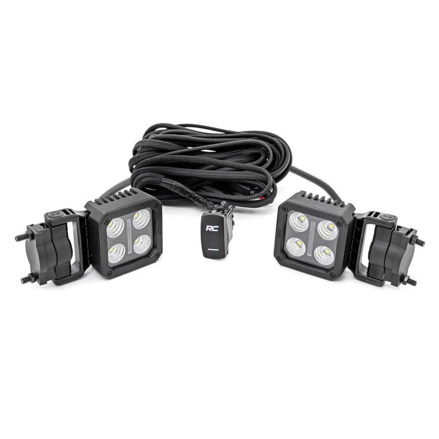 [ROUGH COUNTRY(ラフカントリー)正規品]2インチ角 LEDキューブライト アンバー DRL付き 汎用/70802の画像