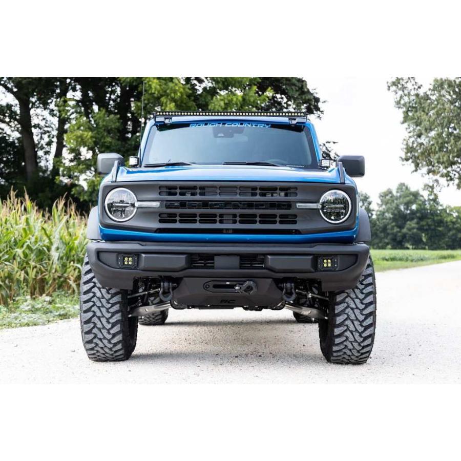 [ROUGH COUNTRY(ラフカントリー)正規品]LEDディッチライトキット ブラックシリーズ ホワイトDRL付き FORD フォード ブロンコ/71048の画像