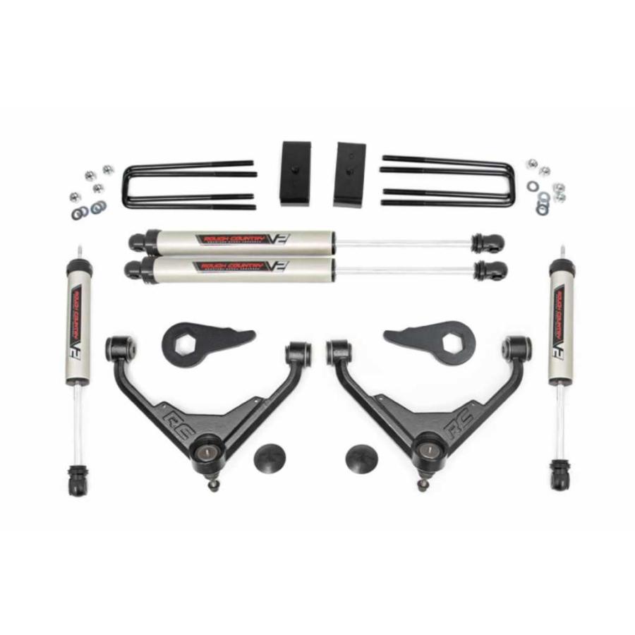 [ROUGH COUNTRY(ラフカントリー)正規輸入総代理店]3インチリフトキット FK・FFコード/V2モノチューブ シボレー/GMC 2500HD/859870