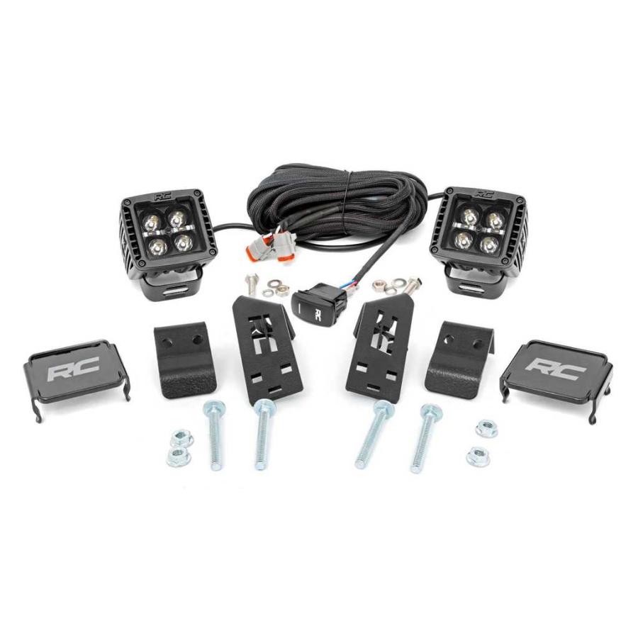 [ROUGH COUNTRY(ラフカントリー)正規品]2インチキューブ LEDライト ブラックシリーズ・ホワイトDRL付き ポラリス RZR 4WD・PRO XP/93080の画像