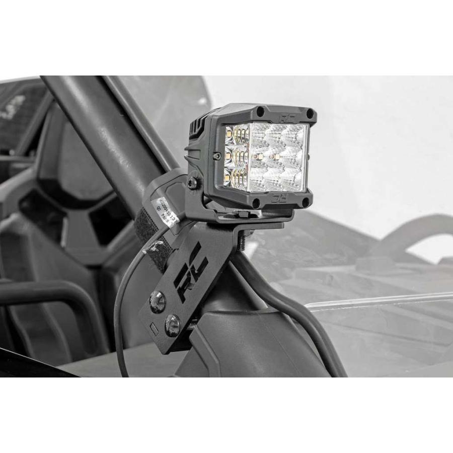 [ROUGH COUNTRY(ラフカントリー)正規品]2インチキューブ LEDライト ブラックシリーズ・ホワイトDRL付き ポラリス RZR 4WD・PRO XP/93080の画像