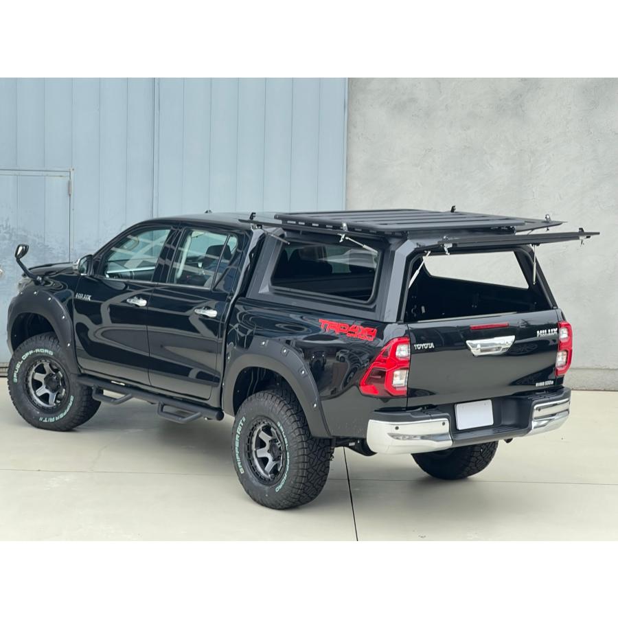 [GI★GEAR] スチールキャノピー＆ルーフラック 2点セット (スライドウィンドウ付) HILUX ハイラックス GUN125[キャンプ  X Z 前期 後期] | ブランド登録なし | 03