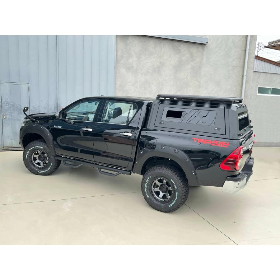 [GI★GEAR] スチールキャノピー＆ルーフラック 2点セット (スライドウィンドウ付) HILUX ハイラックス GUN125[キャンプ  X Z 前期 後期] | ブランド登録なし | 05