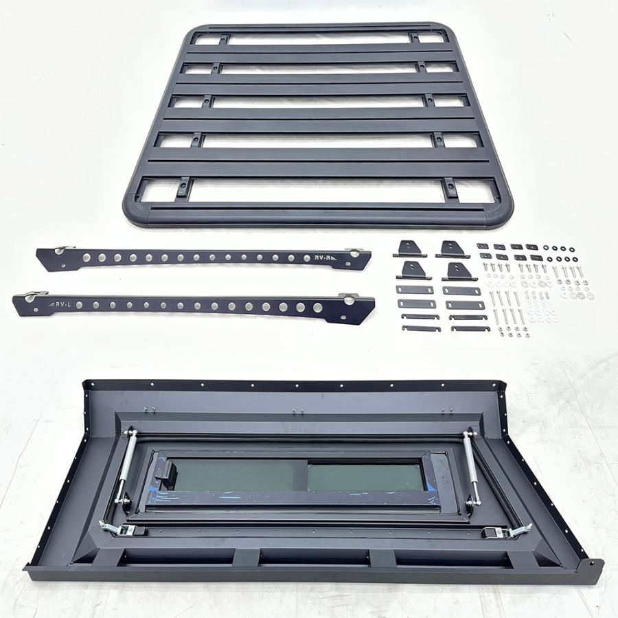 [GI★GEAR] スチールキャノピー＆ルーフラック 2点セット (スライドウィンドウ付) HILUX ハイラックス GUN125[キャンプ  X Z 前期 後期] | ブランド登録なし | 09