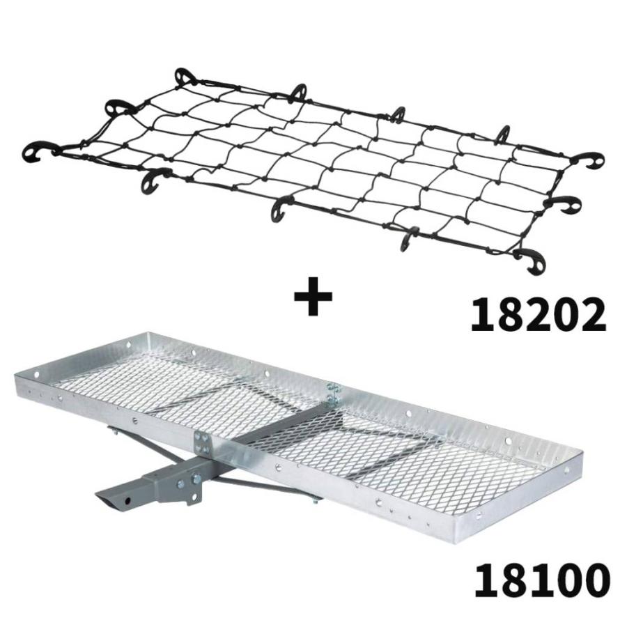 [CURT カート] ヒッチキャリア・カーゴネット 2点セット 2インチ角 内寸:152cm×48cm×6.3cm 2インチ角ヒッチメンバー装着車_1
