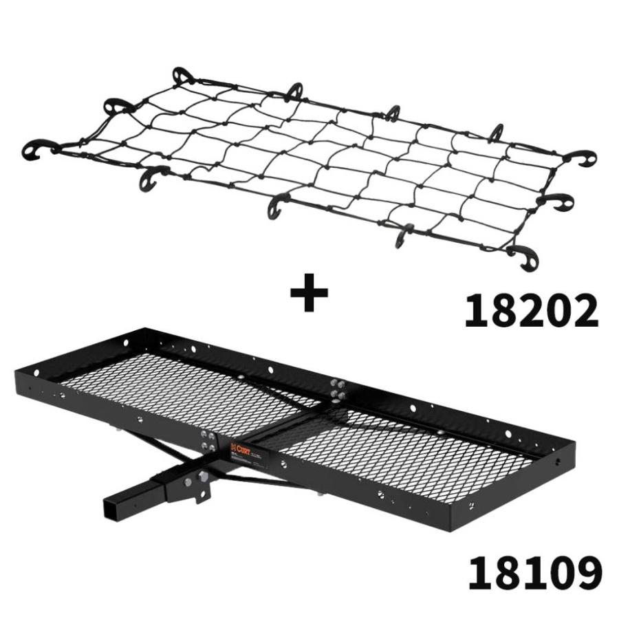 [CURT カート] ヒッチキャリア・カーゴネット 2点セット 2インチ角 内寸:152cm×48cm×6.3cm 2インチ角ヒッチメンバー装着車 | CURT（車） | 01