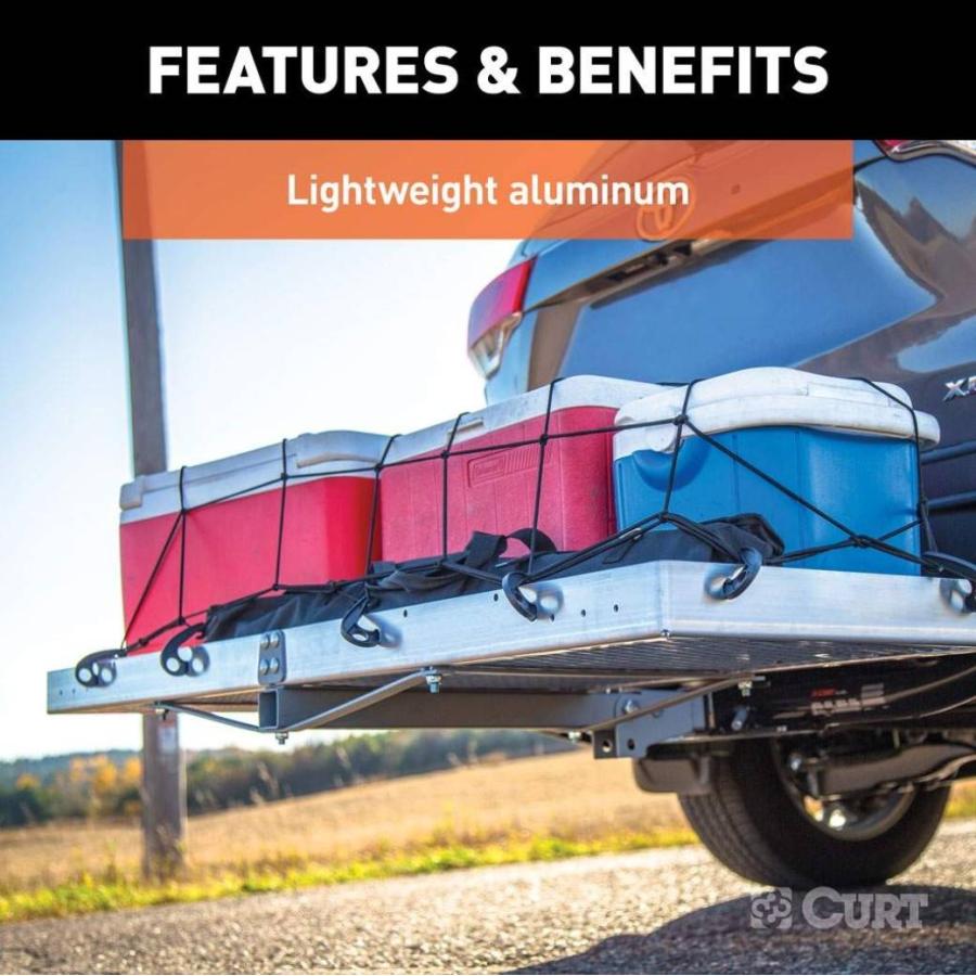 [CURT カート] ヒッチキャリア・カーゴネット 2点セット 2インチ角 内寸:152cm×48cm×6.3cm 2インチ角ヒッチメンバー装着車 | CURT（車） | 08