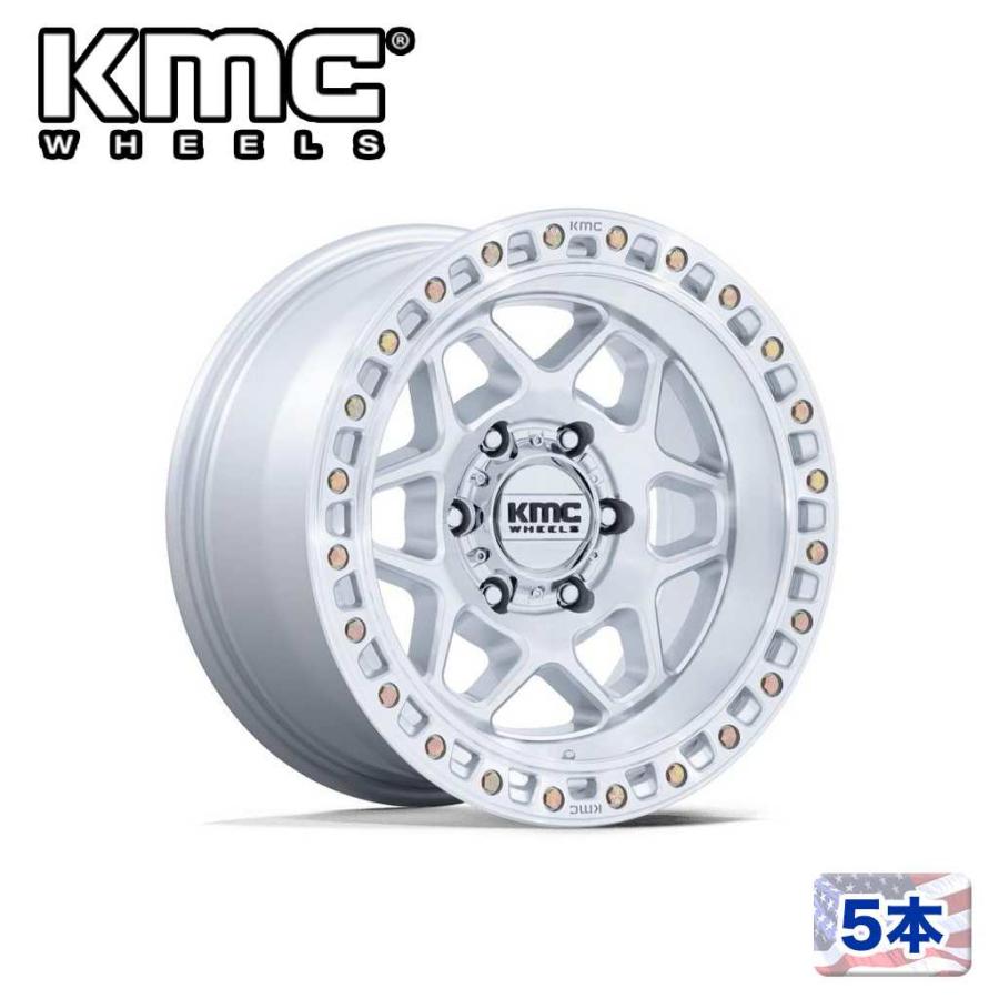 KMC 正規品]17インチ アルミホイール 5本 KM553 TORX グロスシルバー