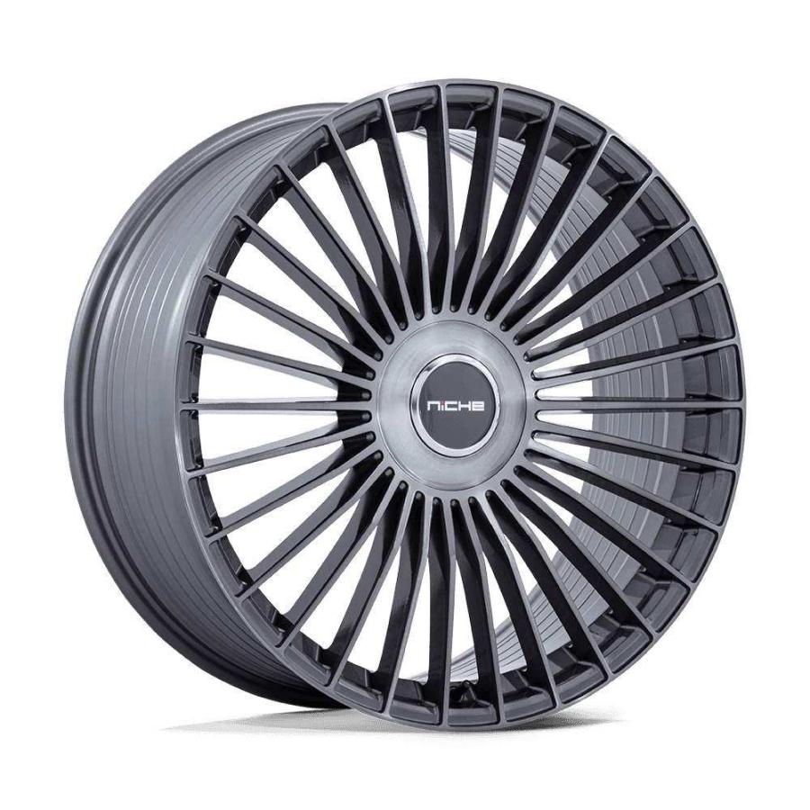 [NICHE 定まり品]20in 軽銀銀輪 2本 NC282 SERENE グロスチタニウムブラッシュド 20×10.5 5H 114.3 +40 CB72.56/NC282AR20054640