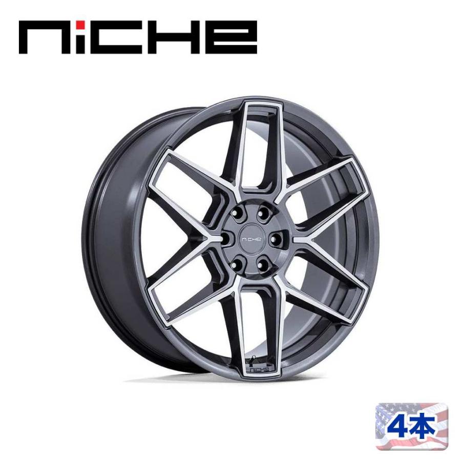 NICHE 正規品]22インチ アルミホイール 4本 NC281 RISE アンスラサイト 