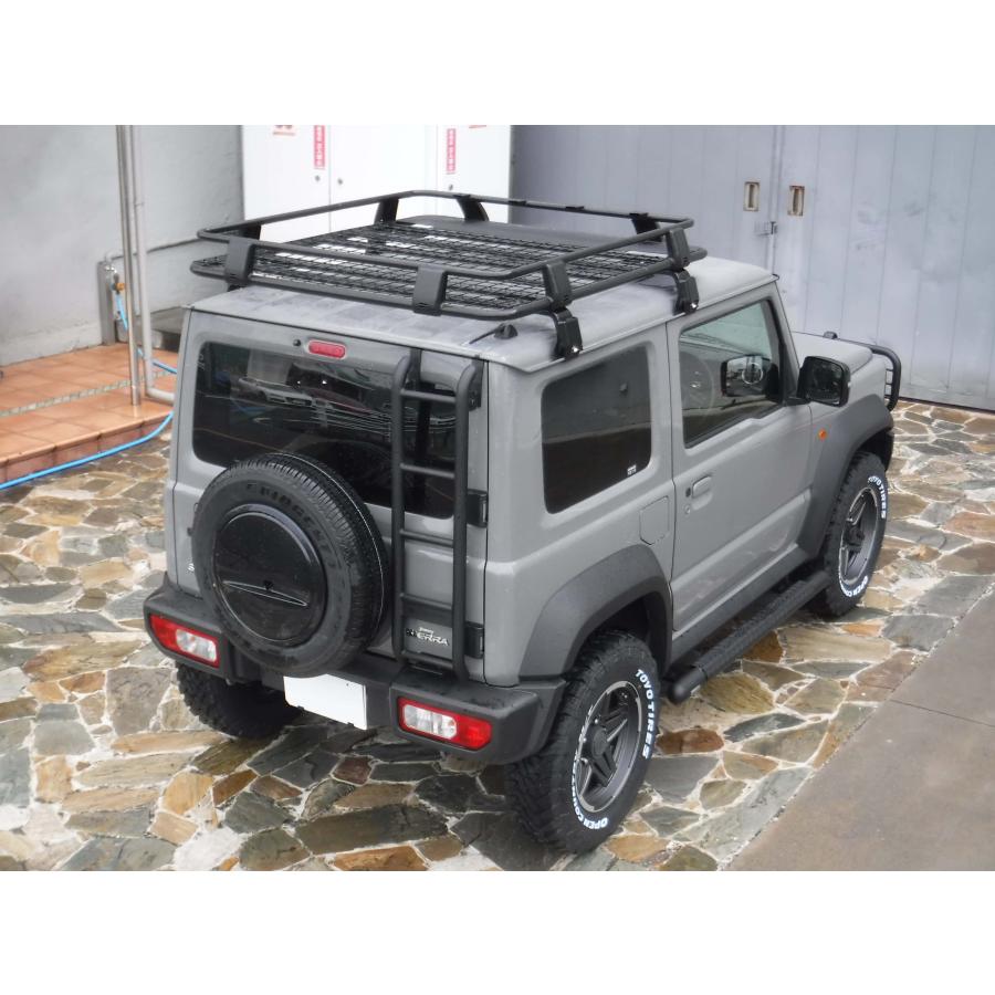 GI⭐︎GEAR スチール製ラダー ジムニー　美品 ジムニー GI☆GEAR ロゴ切り抜き リアラダー リヤラダー 梯子 はしご