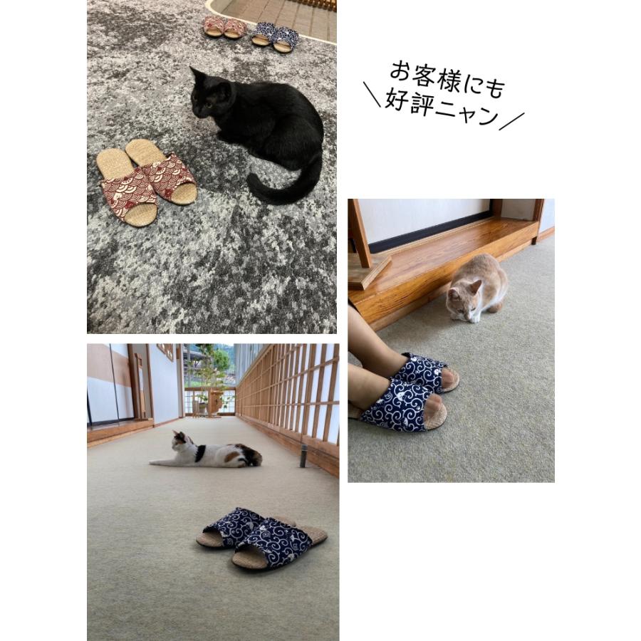 父の日 2026 スリッパ 猫柄 夏用 PP畳 かわいい 室内 前あき レディース メンズ 日本製 ギフト ルームスリッパ | Dolphin | 24