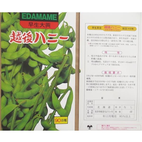 野菜の種/種子 越後ハニー枝豆 1袋 40mL｜domonkome｜02