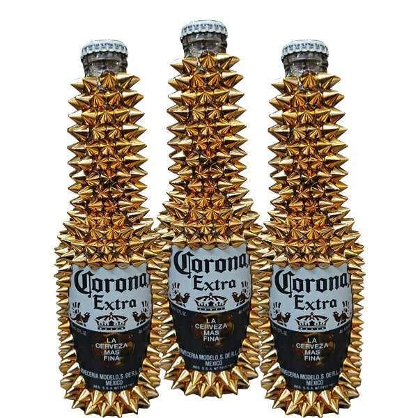 コロナ エキストラ [デコレーションボトル 330ml 瓶 ×3本セット  メキシコ コロナビール  トゲトゲ デコレーションボトル]
