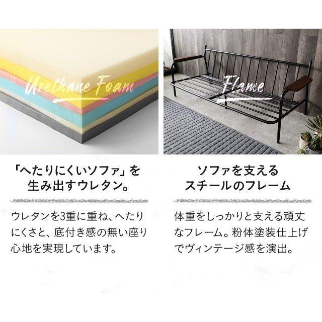 ヴィンテージ加工デニムの70年代風デニムローソファー ￼￼ 日本製