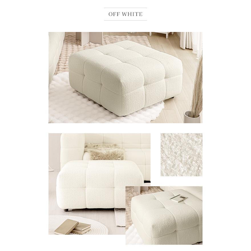 オットマン スツール クッション モダンデコ PUホワイト×ナチュラル オットマン スツール クッション モダンデコ PUホワイト×ナチュラル