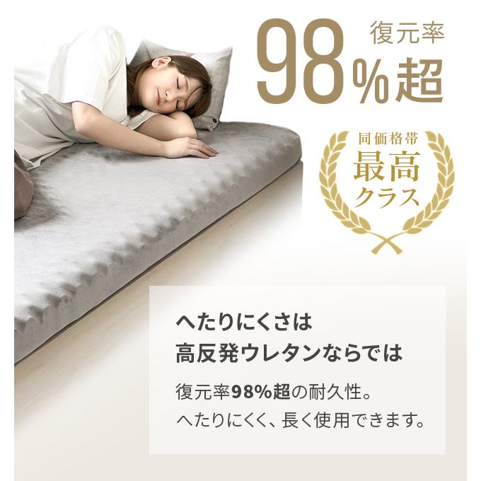 マットレス セミダブル 高反発 極厚10cm 三つ折り プロファイル 体圧分散 寝具 高反発マットレス 洗える 190N | MODERN DECO | 09