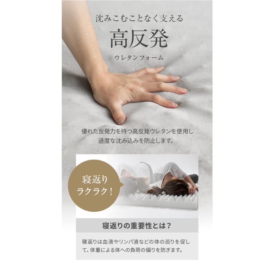 マットレス セミダブル 高反発 極厚10cm 三つ折り プロファイル 体圧分散 寝具 高反発マットレス 洗える 190N | MODERN DECO | 07