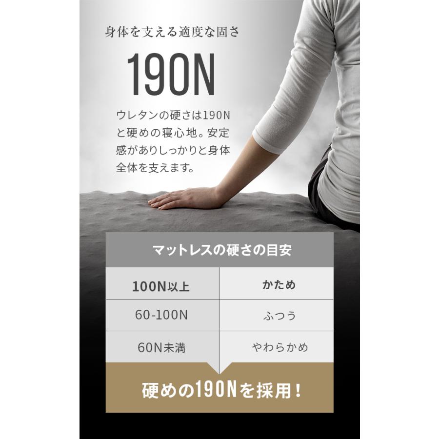 マットレス セミダブル 高反発 極厚10cm 三つ折り プロファイル 体圧分散 寝具 高反発マットレス 洗える 190N | MODERN DECO | 08