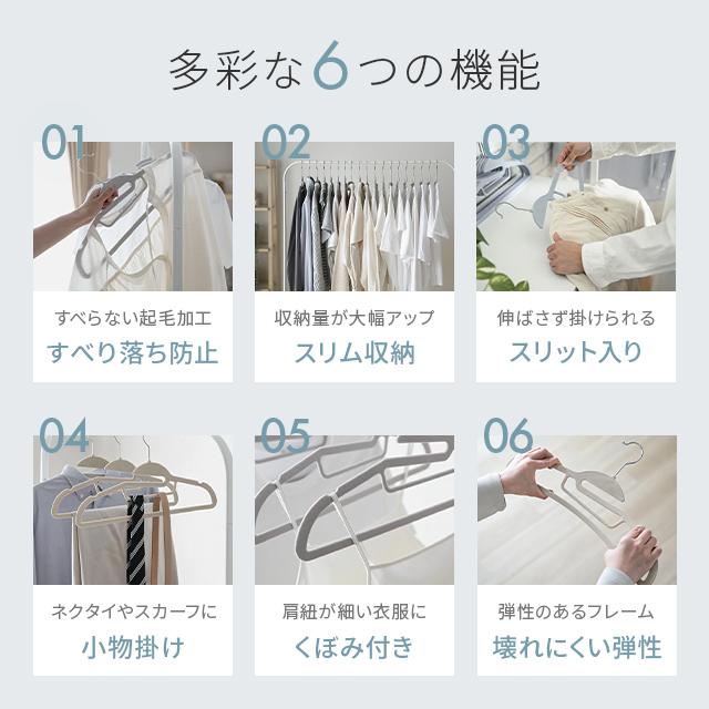 すべらないハンガー すべらない 滑らない 起毛ハンガー 30本セット