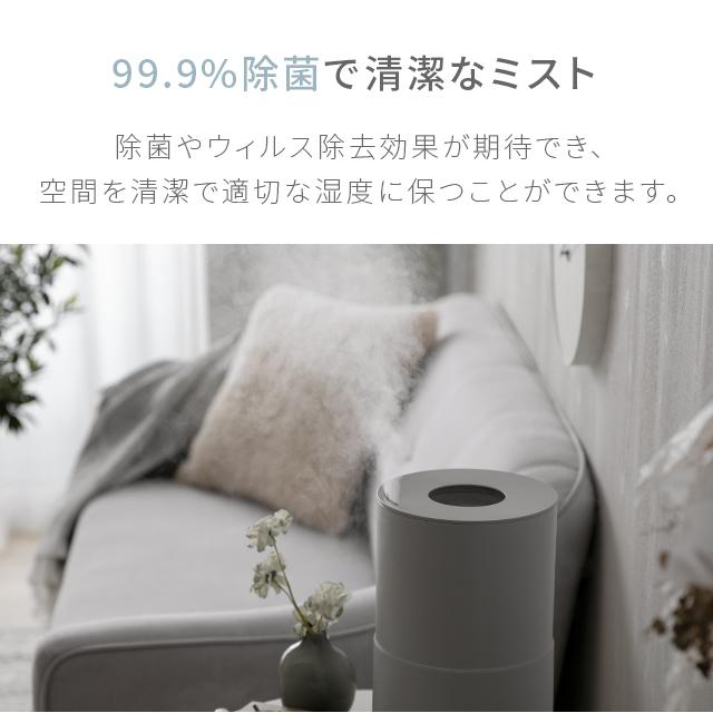 加湿器 卓上 オフィス 省エネ 2L 電解水生成機能付き ウイルス対策  超音波加湿器 上から給水 おしゃれ 1年保証 | AND・DECO | 08