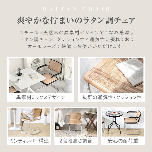 MODERN DECO チェア イス ラタンチェア ラタン 2脚セット 肘付き