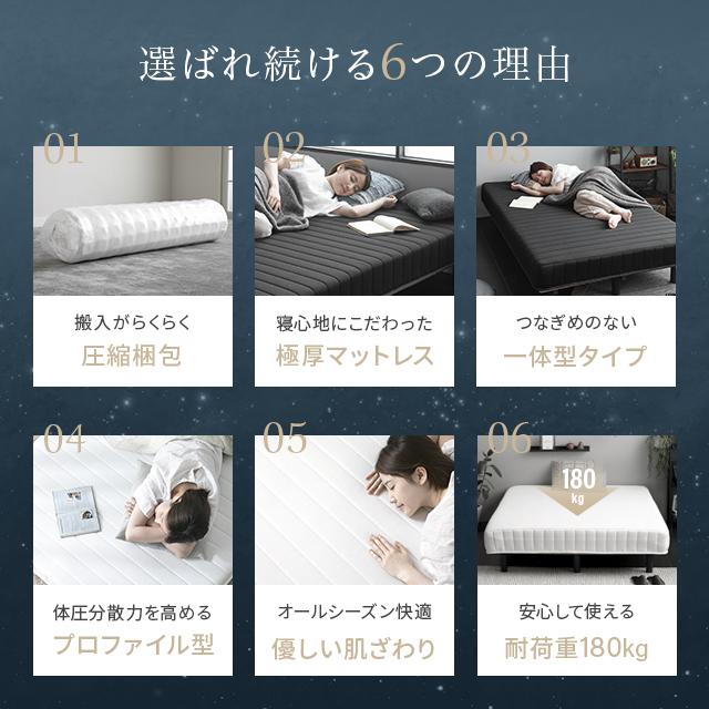 MODERN DECO（モダンデコ） 脚付きマットレス ダブル 樹脂脚 コイルの