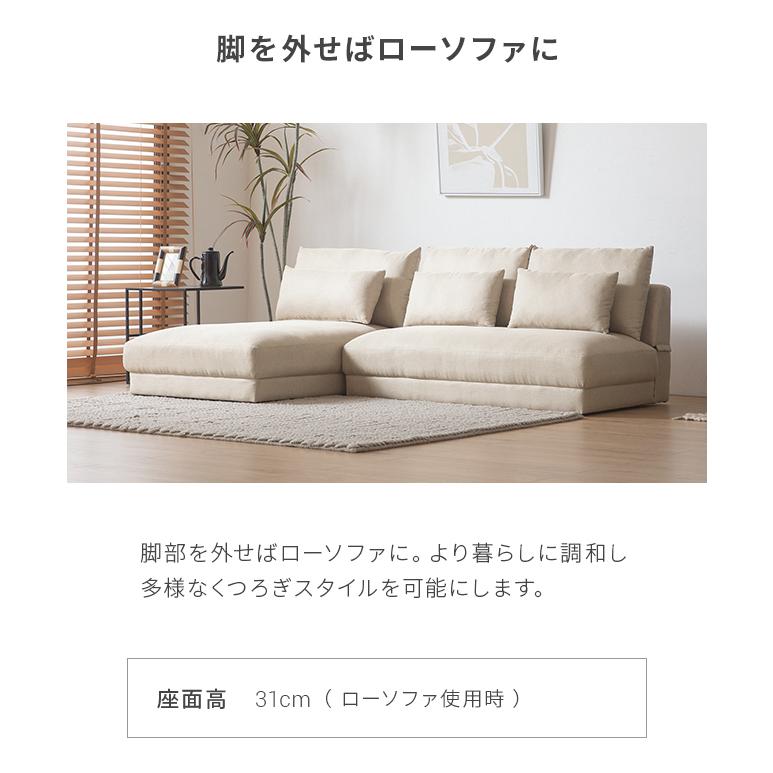 カウチソファ 3人掛け ソファー ソファ 幅201cm クッション付 ポケットコイル フェザー 即日発送 着日指定OK | MODERN DECO | 26