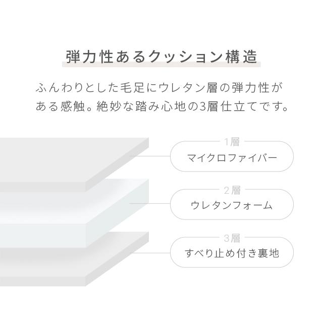 MODERN DECO（モダンデコ） ラグ 高反発 洗える 厚手 200×300cm 厚さ