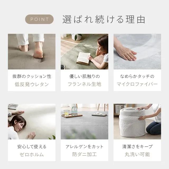 MODERN DECO ラグ 低反発 洗える 140×140 1.5畳 極厚 25mm 防