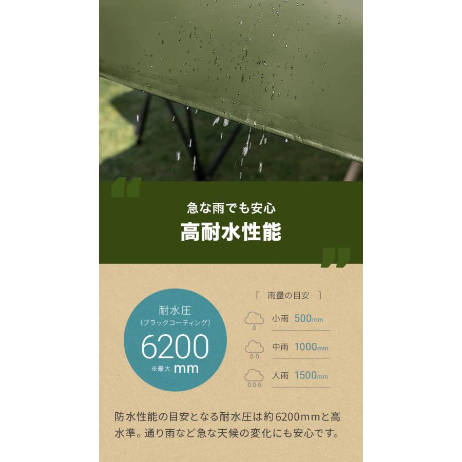 タープテント 2.5m ワンタッチタープテント ブラックコーティング 簡単 おしゃれ 大型 軽量 日除け UVカット 防水 アウトドア 3ヵ月保証 | MODERN DECO | 16