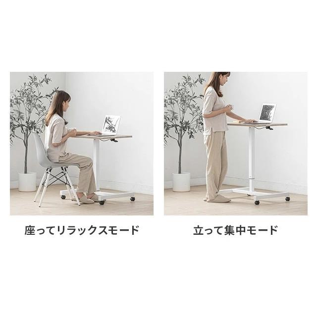 パソコンデスク　昇降デスク　高さ調整　省スペースおしゃれ　シンプル化粧台　作業台 楽天市場】デスク 机 昇降式 高さ調整 65～90cm PCデスク ホワイト 幅